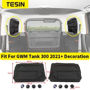 TESIN Car Trunk Side Window Storage Bag Tailgate Glass Storage Bag fit for GWM WEY Tank 300 2021 Up Auto Interior Accessories